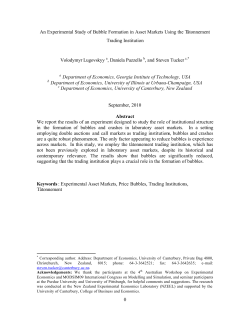 An Experimental Study of Bubble Formation using the Tatonnement