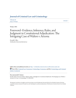 Foreword--Evidence, Inference, Rules, and Judgment in