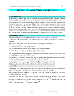 Dynamic Geometry Activities with GeoGebra for VMT