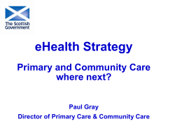 eHealth Strategy Primary and Community Care where next