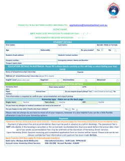 Application Form - Homestay Direct