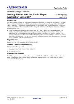 Getting Started with the Audio Player Application using SSP