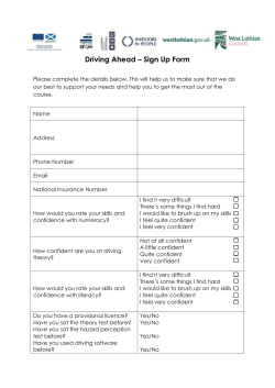 sign up form - West Lothian