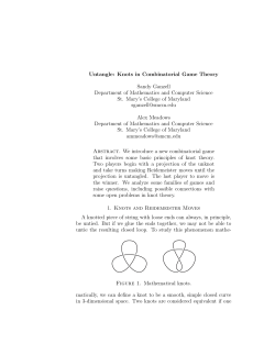 Untangle: Knots in Combinatorial Game Theory Sandy Ganzell