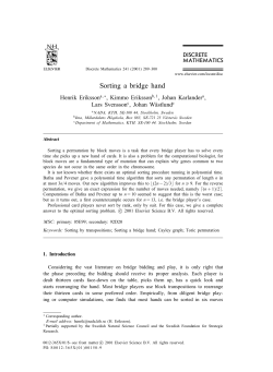 Sorting a bridge hand