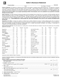 Seller`s Disclosure Statement