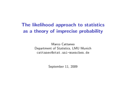 The likelihood approach to statistics as a theory of imprecise