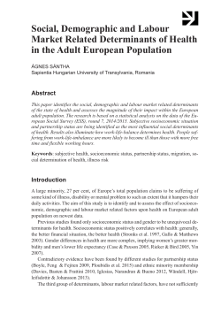 Social, Demographic and Labour Market Related
