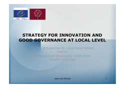 strategy for innovation and good governance at local level