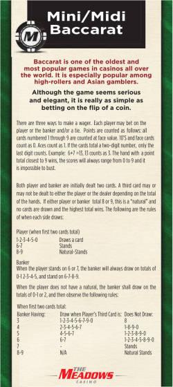 Mini/Midi Baccarat - Meadows Racetrack and Casino