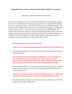 Longitudinal GWA analyses using Linear Mixed Effects Models: lme