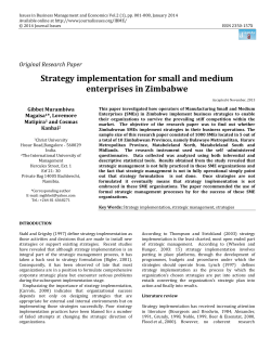Strategy implementation for small and medium