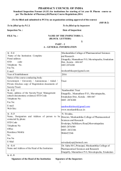 Mandatory Disclosure - Mookambika College of Pharmaceutical