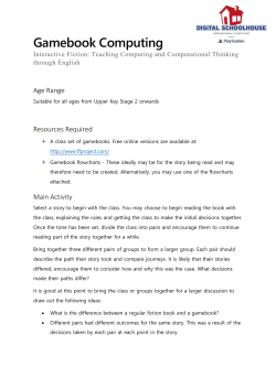 Gamebook Computing Teacher Guidance