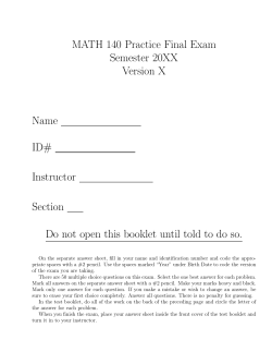 Sample Multiple Choice Questions for Math 140 Final