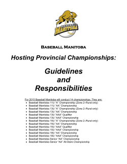 Hosting Document - Baseball Manitoba