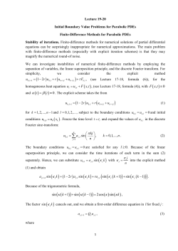 Lecture 19-20 Initial Boundary Value Problems for Parabolic PDEs