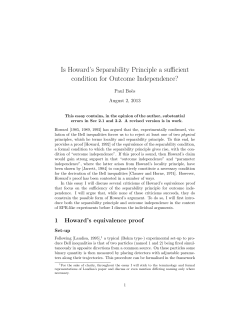 Is Howard`s Separability Principle a sufficient condition for Outcome