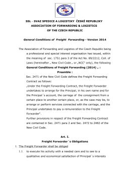 General Conditions of Forwarding