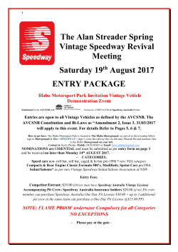 For ENTRY PACKAGE for the Alan Streader Spring Vintage