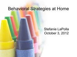 Behavioral Strategies at Home