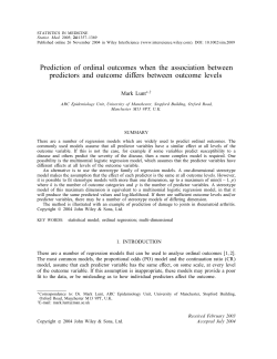 Prediction of ordinal outcomes when the association