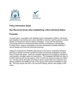 Non-Recurrent funds when establishing a New Individual Option