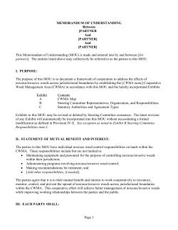memorandum of understanding - Center for Invasive Species