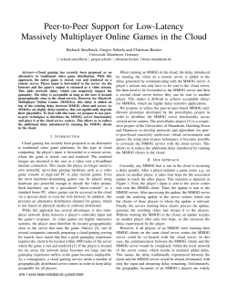 Peer-to-Peer Support for Low-Latency Massively Multiplayer Online