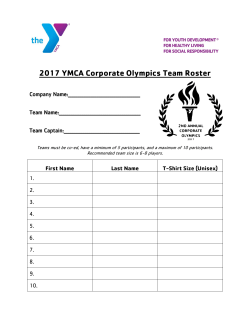 2017 YMCA Corporate Olympics Team Roster