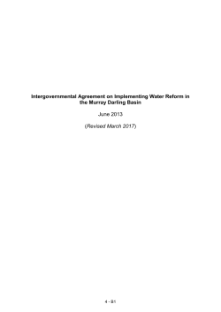 Intergovernmental Agreement on Implementing Water Reform in the