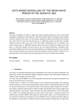 Data based modelling of the mean wave period in the Adriatic Sea