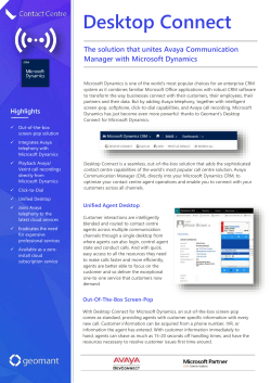 Desktop Connect Microsoft Dynamics