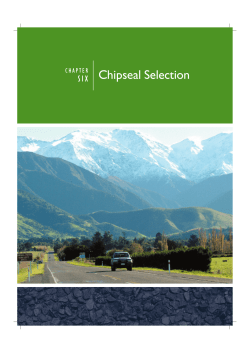 Chipseal Selection - NZ Transport Agency