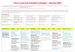 Free or Low Cost Activities in Gosport &ndash; Summer 2014