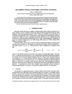 RECURRENT NEURAL NETWORKS AND FINITE AUTOMATA