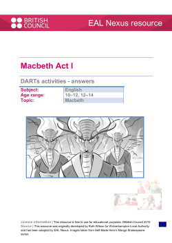 Macbeth Act 1 DARTs answers  - EAL Nexus