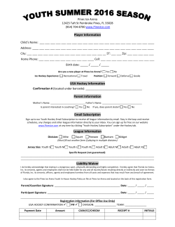 Player Information USA Hockey Information Parent
