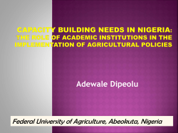 Capacity building Needs in Nigeria (Dissemination workshop)