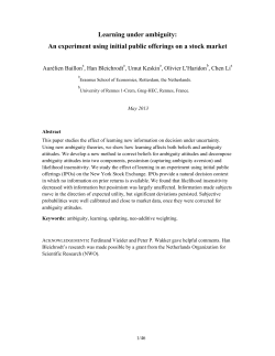 Learning under ambiguity: An experiment using initial public