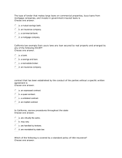 The type of lender that makes large loans on commercial properties