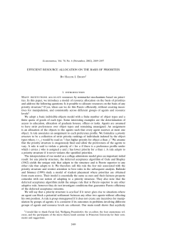 EFFICIENT RESOURCE ALLOCATION ON THE BASIS OF