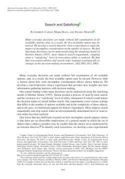 Search and Satisficing