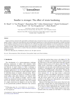 Smaller is stronger: The effect of strain hardening