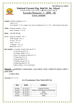 SA - 1 Syllabus Class Nursery