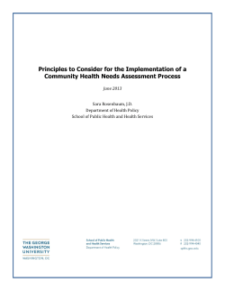 Principles to Consider for the Implementation of a Community Health