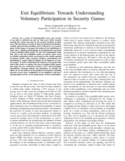 Exit Equilibrium: Towards Understanding