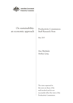 On Sustainability: an economic approach