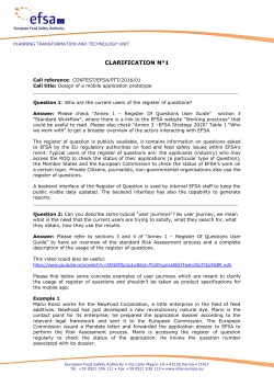 CLARIFICATION N&deg;1