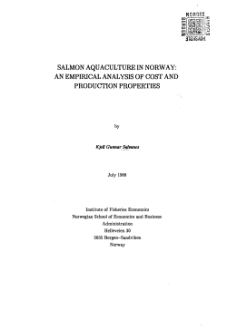 salmon aquaculture in norway: an empirical analysis of cost and
